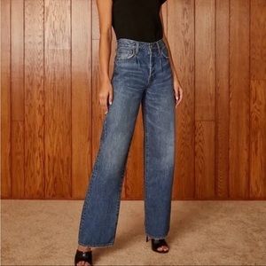 denim forum the maya mid rise wide leg jeans size 23